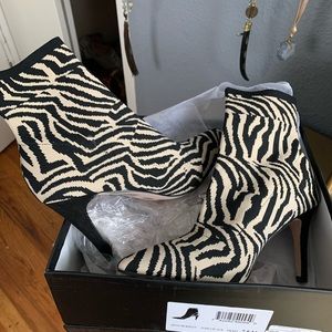 Zebra heeled bootie
